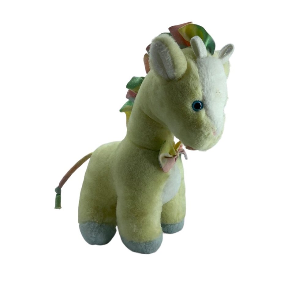 Vtg Bantam Baby Musical Wind Up Giraffe Upright Plush‎ Stuffed Animal Toy 11.5"